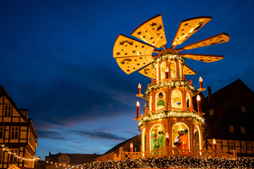 Weihnachtsmarkt Quedlinburg Harz Abendstimmung