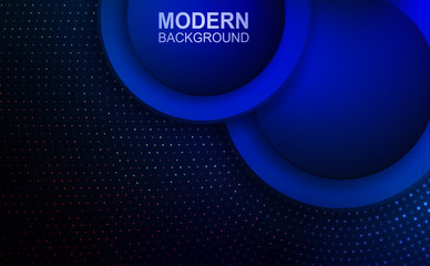 Dark blue composition with two round frames and shiny mosaic