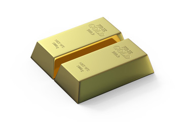Gold bars, Concept of wealth and reserve, 3d illustration