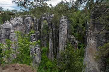 The Prachov Rocks (Czech: Prachovské skály), rock formation in the Czech Republic approximately 5 kilometres west of Jicin. Since 1933, they have been a protected natural reserve.