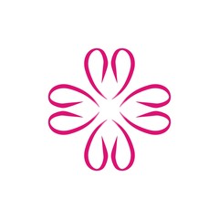 pink ribbon Flower of love pink icon brush on white background
