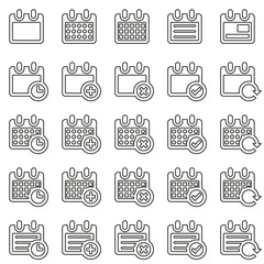 Calendar Or Schedule Icons Thin Line Big