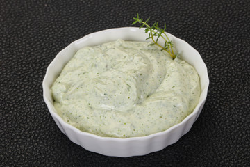 Cottage cream snack with herbs