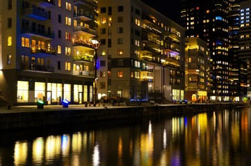 Fototapeta na wymiar Modern apartment buildings, Liljeholmen in Stockholm - Sweden