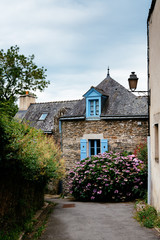 Fototapeta na wymiar Picturesque street in the medieval village of Rochefort-en-Terre