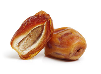 medjool dates on white background