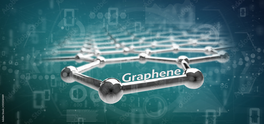 Poster graphene structure - 3d rendering