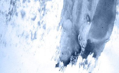 Abstract watercolor background hand-drawn on paper. Volumetric smoke elements. Navy blue color. For design, web, card, text, decoration, surfaces.