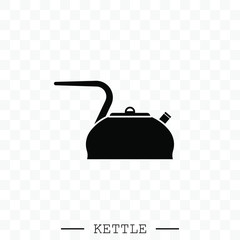 kettle icon vector. Teapot logo. kettle gas black. Black Kettle with handle icon isolated on white background. Kettle in art style vector icon. kettle emblem, sign. Kettle illustration. teapot symbol