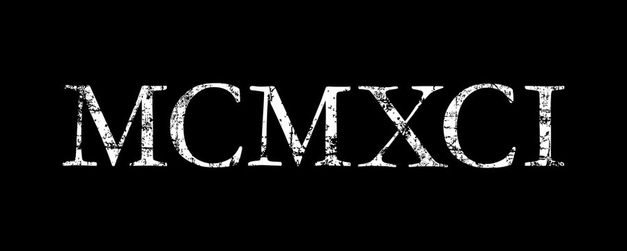 MCMXCI 1991 Roman (Antique White)