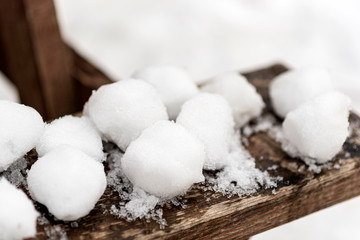 snow balls ready for snowball fight