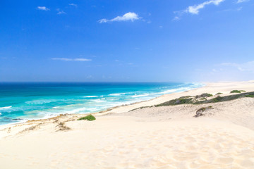 Fototapeta na wymiar View over sand dunes and the Indian Ocean, De Hoop Nature Reserve, South Africa