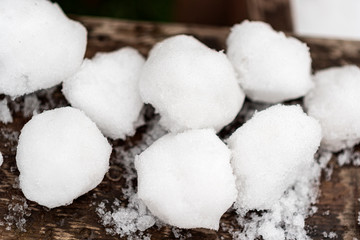 snow balls ready for snowball fight