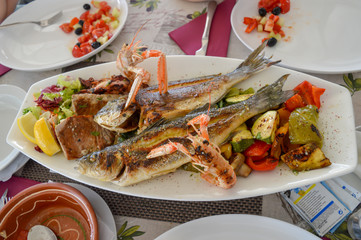 Grilled seafood platter, Croatia, Dalmatia