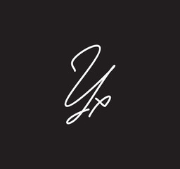 Couple Cursive Letters Initial Signature Handwriting Calligraphy