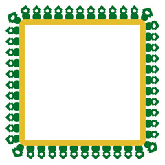 Vector Rounded Corner Square Decoration Traditional House of Betawi, Old Jakarta, Indonesia