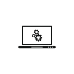 setting laptop icon vector illustration sign
