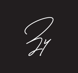 Couple Cursive Letters Initial Signature Handwriting Calligraphy