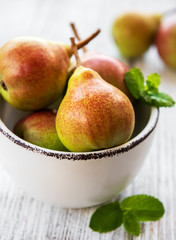 Pears in a bowl