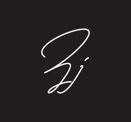 Couple Cursive Letters Initial Signature Handwriting Calligraphy