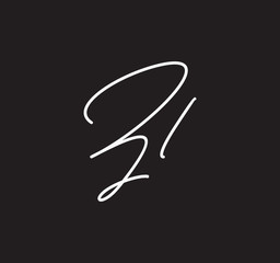Couple Cursive Letters Initial Signature Handwriting Calligraphy