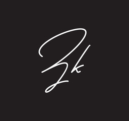 Couple Cursive Letters Initial Signature Handwriting Calligraphy