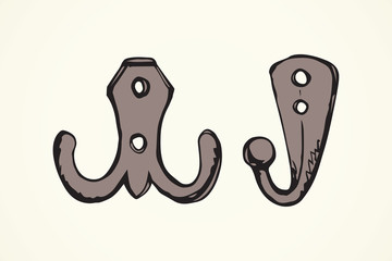 Wall hook. Vector drawing