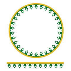 Vector green yellow Circle Decoration Traditional House of Old Jakarta, Indonesia