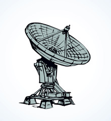Vector drawing. Dish Antenna
