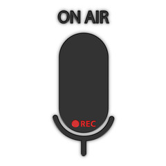 Microphone On Air - 3D Illustration - Isolated On White Background