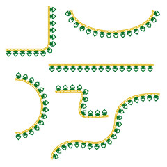 Vector various shape Corner Border Decoration Traditional House of Old Jakarta, Indonesia