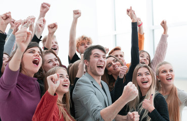 close up. a jubilant group of young people