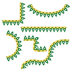 Vector various shape Corner Border Decoration Traditional House of Old Jakarta, Indonesia