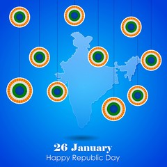Obraz premium vector illustration of 26 January Happy Republic Day of India background