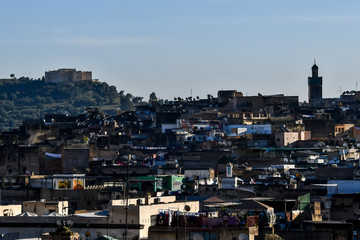 View of the city of fez fes in morocco north africa
