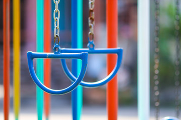 Play ground on green yard at housing project