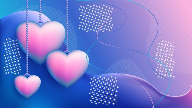 Gradient hanging hearts shapes. Liquid love of holographic chameleon design of shimmering colors. Modern abstract pattern, bright colorful paint splash fluid. Happy Valentines Day. Vector stock. - Powered by Adobe