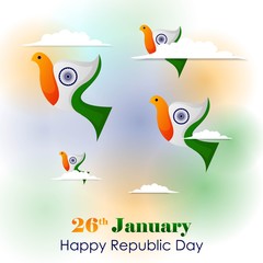 vector illustration of 26 January Happy Republic Day of India background