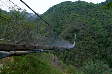 Suspended Tibetan bridge