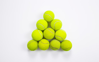 Tennis balls isolated background. Top view