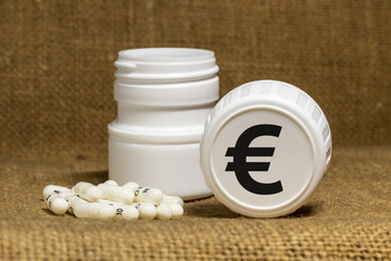 Pictogramme euro sur boite de médicaments