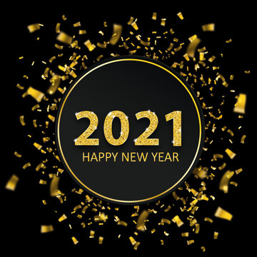Paper Circle Golden Confetti 2021New Year