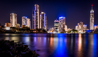 Gold coast skyline at night 