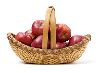 Red apples isolated on white background