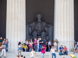 Washington DC, District of Columbia, United States of America : [ Abraham Lincoln Memorial and his...