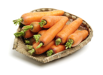 Fresh carrot on a white background