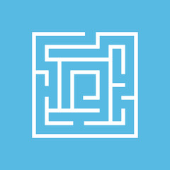 Square maze on blue