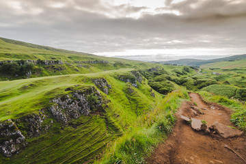 Fototapeta na wymiar Landscapes at Fairy Glen Isle of Skye