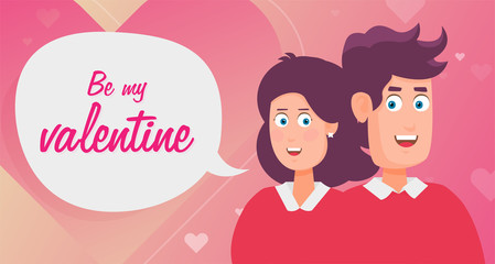 Valentines day card. Vector illustration.