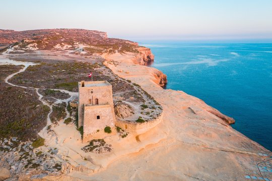Aerial View of Xlendi Bay in Gozo